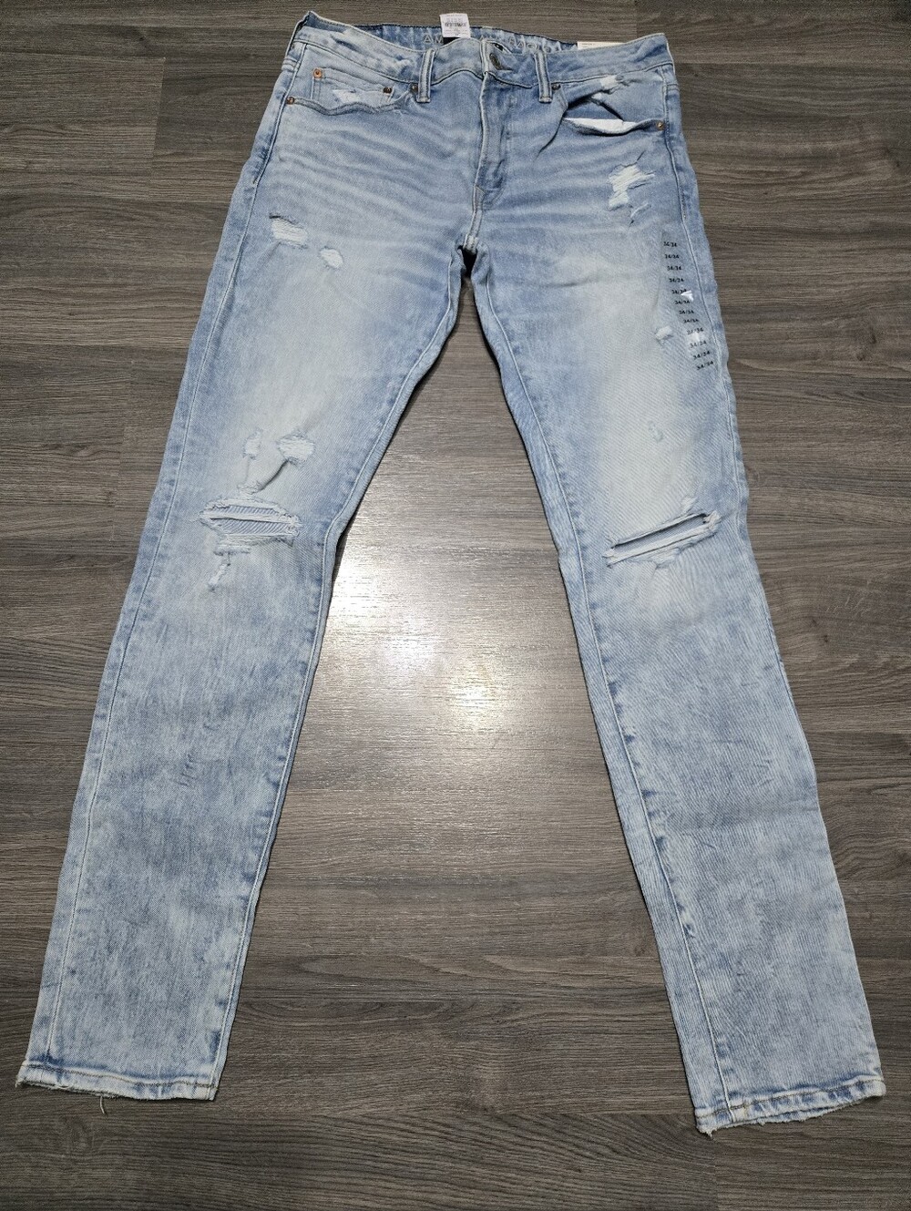 American Eagle Mens Jeans 34x34 Distressed Skinny Jeans Airflex+